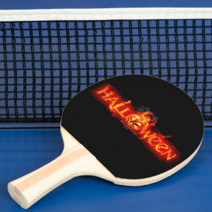SlipperyJoe's Halloween massive fiery lettering ca Ping Pong Paddle