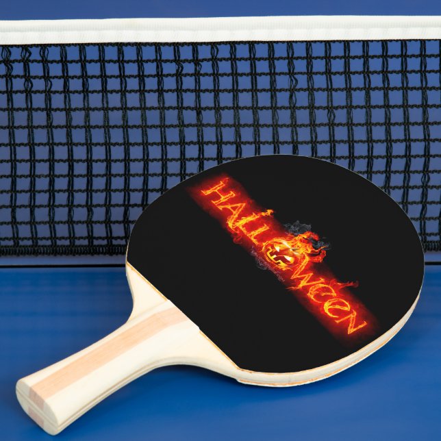 SlipperyJoe's Halloween massive fiery lettering ca Ping Pong Paddle (Insitu)