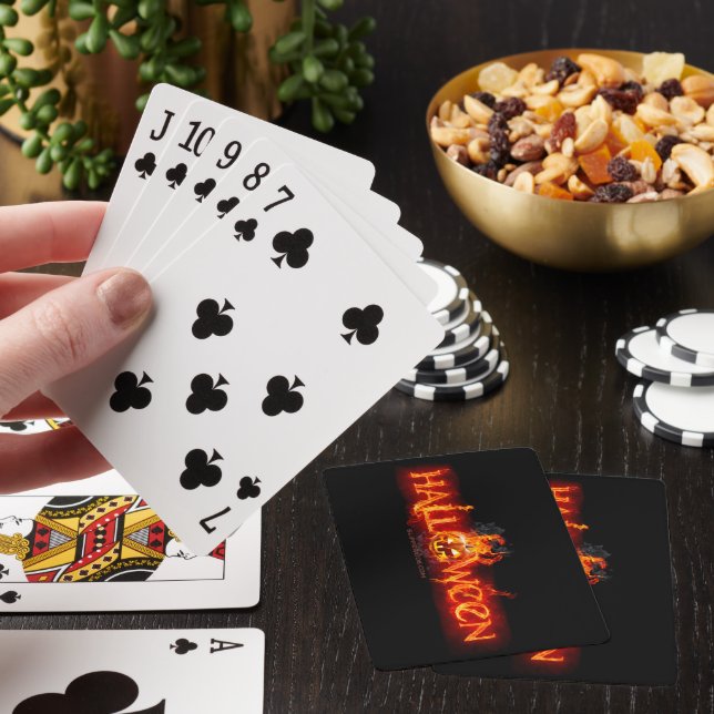 SlipperyJoe's Halloween massive fiery lettering ca Playing Cards (In Situ)