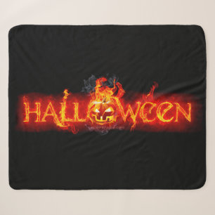 SlipperyJoe's Halloween massive fiery lettering ca Sherpa Blanket