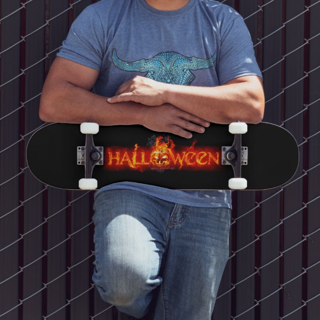 SlipperyJoe's Halloween massive fiery lettering ca Skateboard (Outdoor 3)