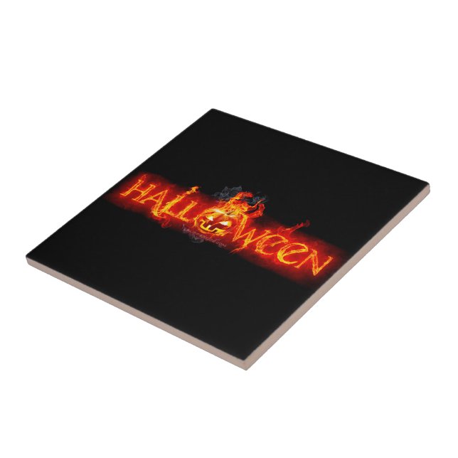 SlipperyJoe's Halloween massive fiery lettering ca Tile (Side)