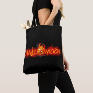 SlipperyJoe's Halloween massive fiery lettering ca Tote Bag