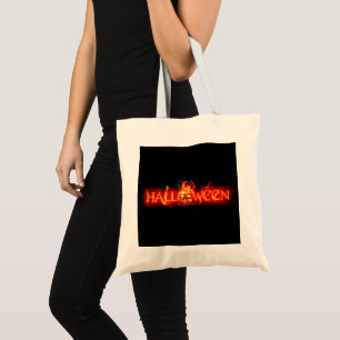SlipperyJoe's Halloween massive fiery lettering ca Tote Bag