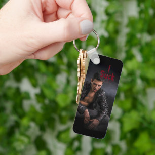 SlipperyJoe's Halloween pale vampiric figure fangs Key Ring