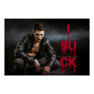 SlipperyJoe's Halloween pale vampiric figure fangs Poster