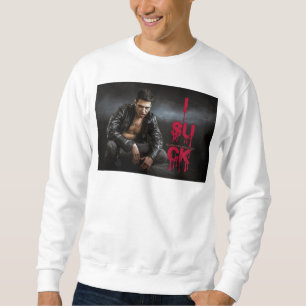 SlipperyJoe's Halloween pale vampiric figure fangs Sweatshirt