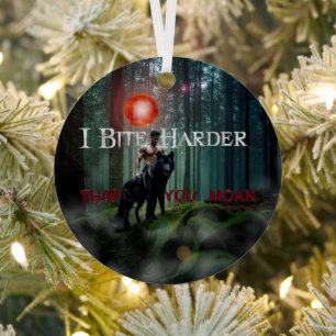 SlipperyJoe's Halloween shirtless muscular man bit Metal Tree Decoration