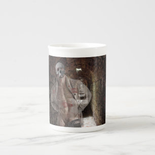 SlipperyJoe's Halloween transparent ghost-like man Bone China Mug