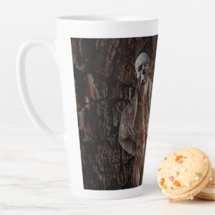 SlipperyJoe's Halloween transparent ghost-like man Latte Mug