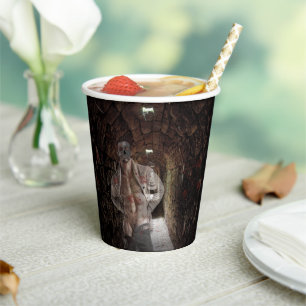SlipperyJoe's Halloween transparent ghost-like man Paper Cups