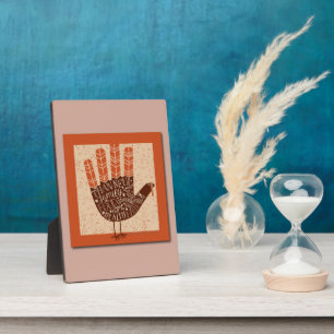 SlipperyJoe's hand words thankful family friends f Plaque