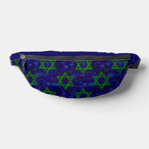 SlipperyJoe's Hanukkah green rows Stars of David c Bum Bags