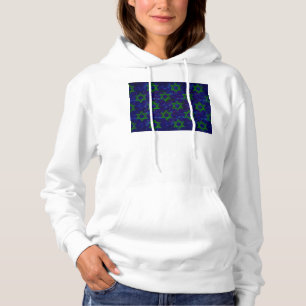 SlipperyJoe's Hanukkah green rows Stars of David c Hoodie