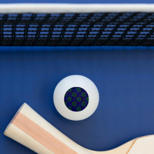 SlipperyJoe's Hanukkah green rows Stars of David c Ping Pong Ball