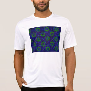 SlipperyJoe's Hanukkah green rows Stars of David c T-Shirt