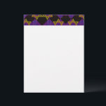 SlipperyJoe's Hanukkah-themed image golden yellow  Custom Letterhead<br><div class="desc">SlipperyJoe's Hanukkah-themed image golden yellow Star of David blue candles with orange flames Menorah-inspired art gift idea Jewish identity spirituality holiday retro bold symmetrical pattern diamond-shaped grid background blends tradition and vibrant design purple black chequerboard effect Hebrew religious celebration</div>