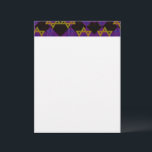SlipperyJoe's Hanukkah-themed image golden yellow  Custom Letterhead<br><div class="desc">SlipperyJoe's Hanukkah-themed image golden yellow Star of David blue candles with orange flames Menorah-inspired art gift idea Jewish identity spirituality holiday retro bold symmetrical pattern diamond-shaped grid background blends tradition and vibrant design purple black chequerboard effect Hebrew religious celebration</div>