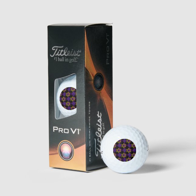 SlipperyJoe's Hanukkah-themed image golden yellow  Golf Balls (Packaging)