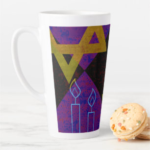 SlipperyJoe's Hanukkah-themed image golden yellow Latte Mug
