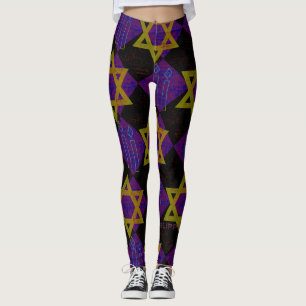 SlipperyJoe's Hanukkah-themed image golden yellow  Leggings