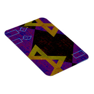 SlipperyJoe's Hanukkah-themed image golden yellow Magnet