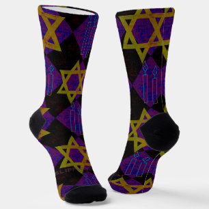 SlipperyJoe's Hanukkah-themed image golden yellow Socks