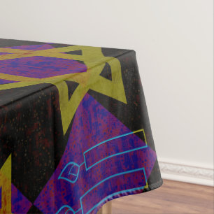 SlipperyJoe's Hanukkah-themed image golden yellow Tablecloth