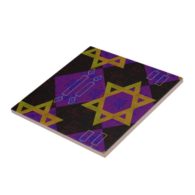 SlipperyJoe's Hanukkah-themed image golden yellow  Tile (Side)