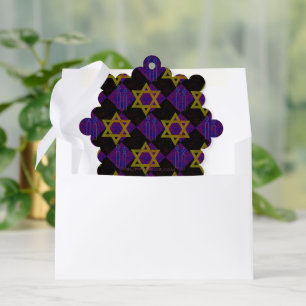 SlipperyJoe's Hanukkah-themed image golden yellow  Tree Decoration Card