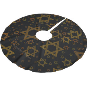 SlipperyJoe's Hanukkah-themed Star David artistic Brushed Polyester Tree Skirt