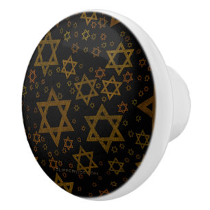 SlipperyJoe's Hanukkah-themed Star David artistic  Ceramic Knob