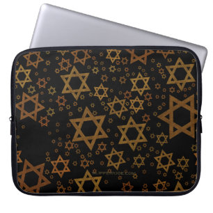 SlipperyJoe's Hanukkah-themed Star David artistic Laptop Sleeve