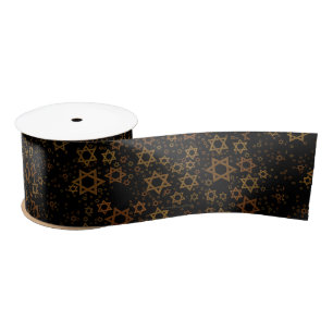 SlipperyJoe's Hanukkah-themed Star David artistic Satin Ribbon