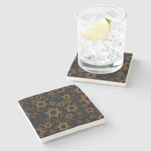 SlipperyJoe's Hanukkah-themed Star David artistic  Stone Coaster