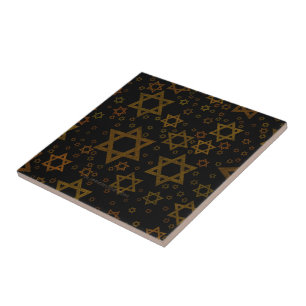 SlipperyJoe's Hanukkah-themed Star David artistic  Tile