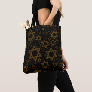 SlipperyJoe's Hanukkah-themed Star David artistic Tote Bag