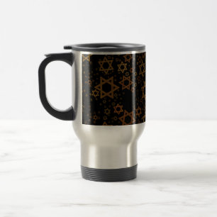 SlipperyJoe's Hanukkah-themed Star David artistic Travel Mug
