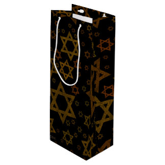 SlipperyJoe's Hanukkah-themed Star David artistic Wine Gift Bag