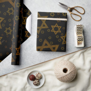 SlipperyJoe's Hanukkah-themed Star David artistic Wrapping Paper
