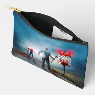 SlipperyJoe's happy Halloween glowing eyes zombies Accessory Pouch