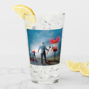 SlipperyJoe's happy Halloween glowing eyes zombies Glass