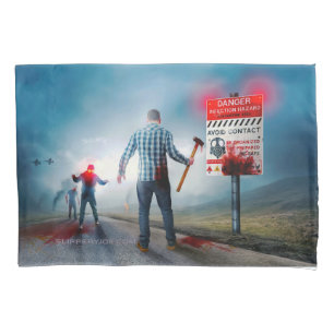 SlipperyJoe's happy Halloween glowing eyes zombies Pillowcase