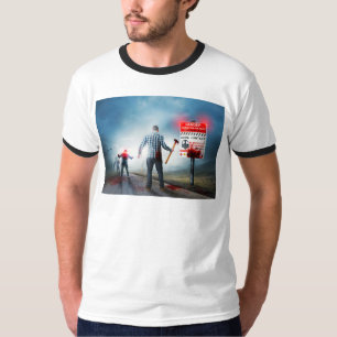 SlipperyJoe's happy Halloween glowing eyes zombies T-Shirt