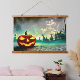 SlipperyJoe's Happy Halloween pumpkin LGBTQIA scar Hanging Tapestry