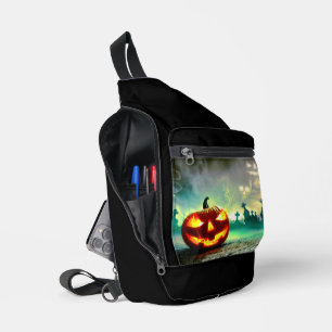 SlipperyJoe's Happy Halloween pumpkin LGBTQIA scar Sling Bag