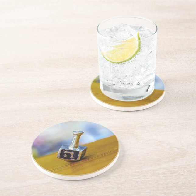 SlipperyJoe's Happy Hanukkah four-sided spinning t Coaster (Side)