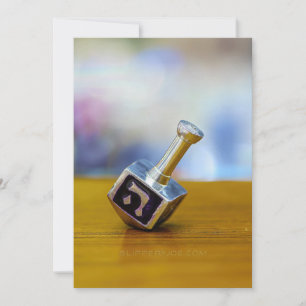 SlipperyJoe's Happy Hanukkah four-sided spinning t Holiday Card