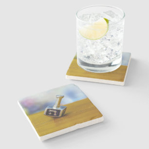 SlipperyJoe's Happy Hanukkah four-sided spinning t Stone Coaster