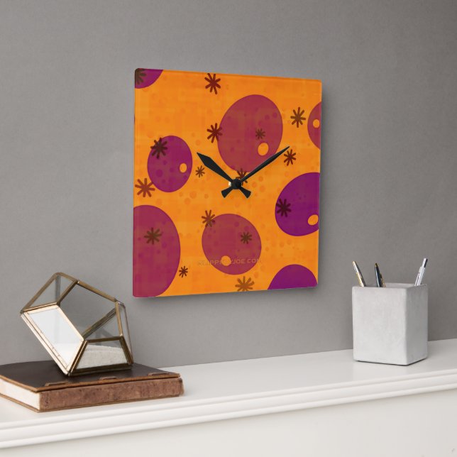 SlipperyJoe's Happy Hanukkah Jewish Hebrew jelly-f Square Wall Clock (Office)